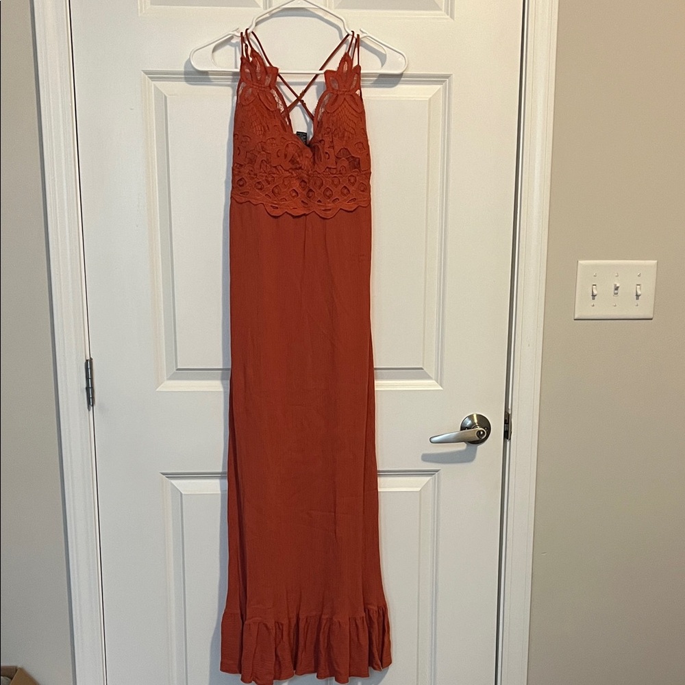 Rue21 Rust Lace Maxi Dress